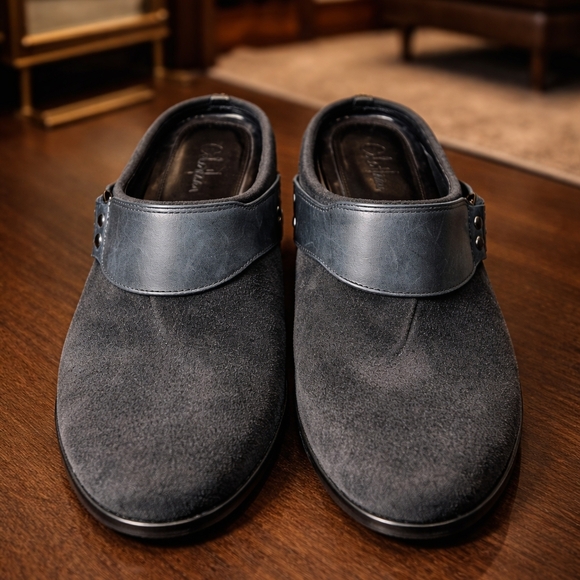 Cole Hahn Black Suede Mules Size 6.5B - Picture 7 of 9